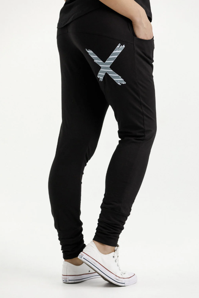 Apartment Pants - Black with Stormy Stripe X