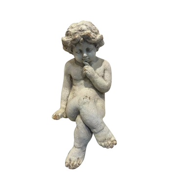 Vintage Sitting Cupid - Antique Marble