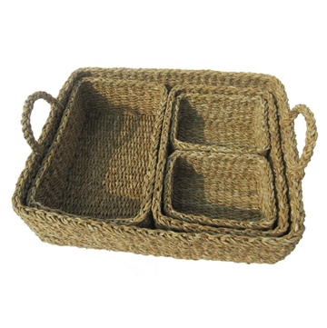 Seagrass Square Trays - Set of 5