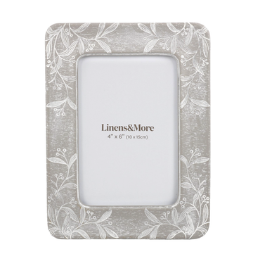 Flora 4x6 Photo Frame - Grey/White