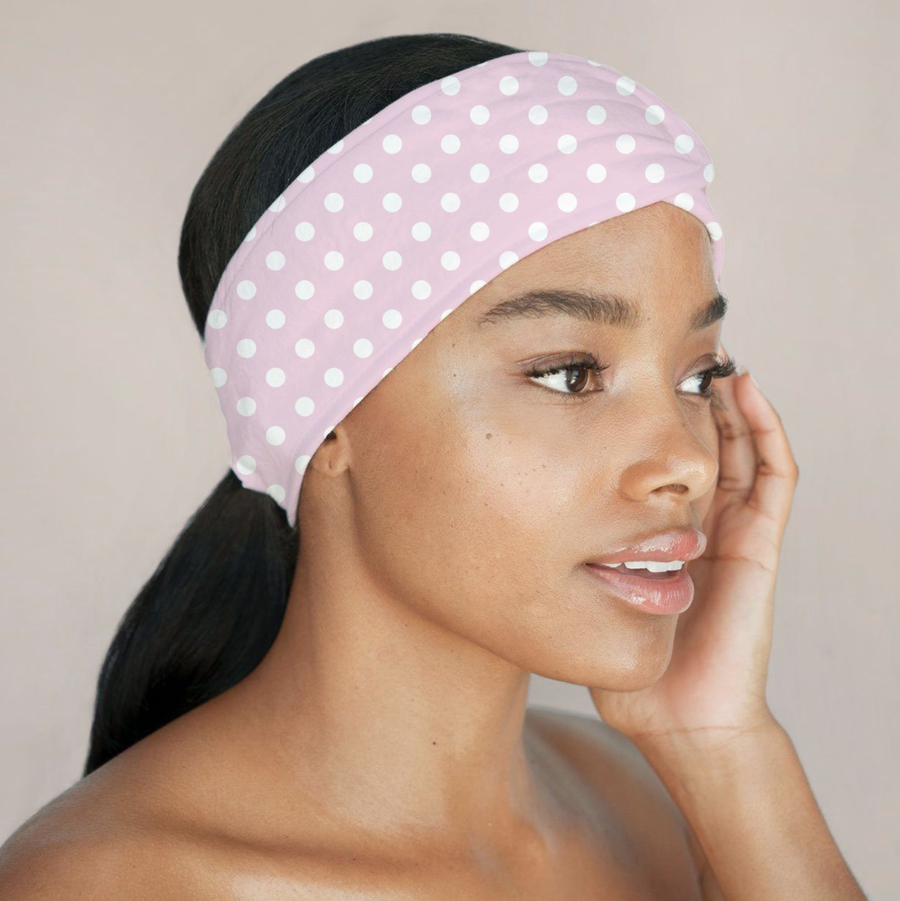 Pink Polka Dot Head Band