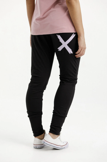 Apartment Pants - Black with Lilac X