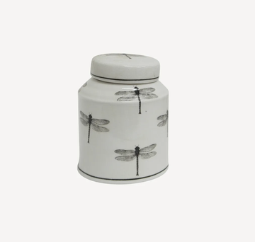 Dragonfly Round Lidded Jar