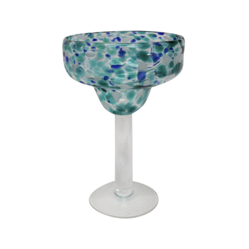 Glass Multi Colour Champagne Glass - Green/Blue/White