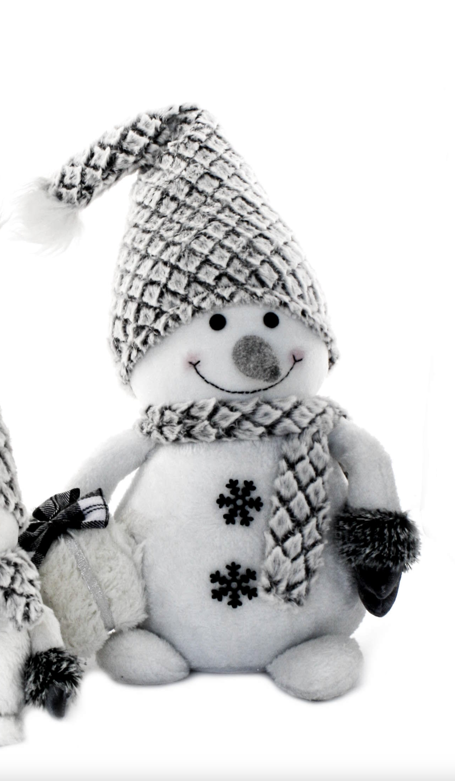 Plush Snowman White & Grey - Large