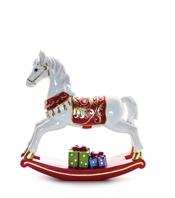 White & Red Rocking Horse