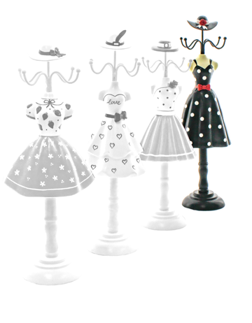 Jewellery Stand - Black Polka