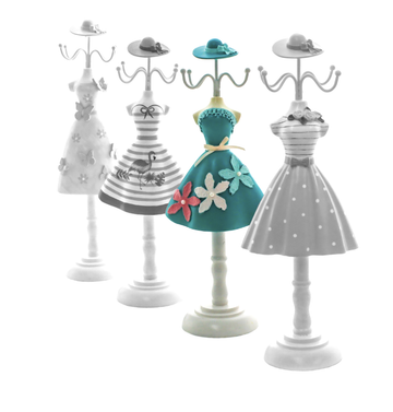 Jewellery Stand - Teal Flowers