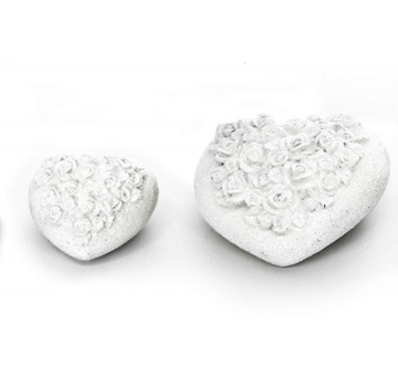 Heart Roses - White Small