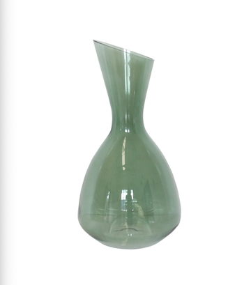 Fino Verde Handblown Glass Wine Decanter