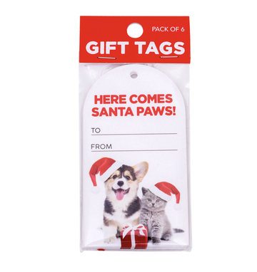 Christmas Set Of 6 Gift Tags - Santa Paws