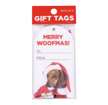 Christmas Set Of 6 Gift Tags - Woofmas