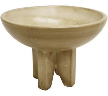 Travertine Look Footed Bowl - Large