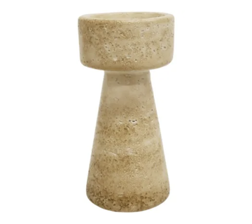 Travertine Look Candle Holder - 20cm