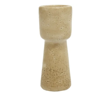 Travertine Look Candle Holder - 15cm