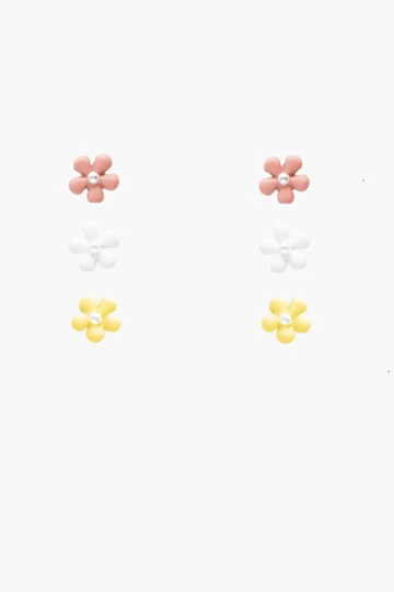 Pearl & Aster Stud Set - Pink/White/Yellow