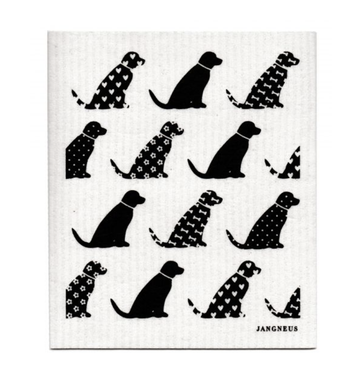 Dishcloth - Black Dogs