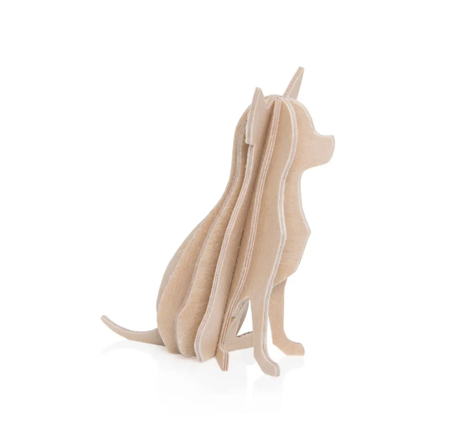 3D Wooden Chihuahua Decoration - Natural