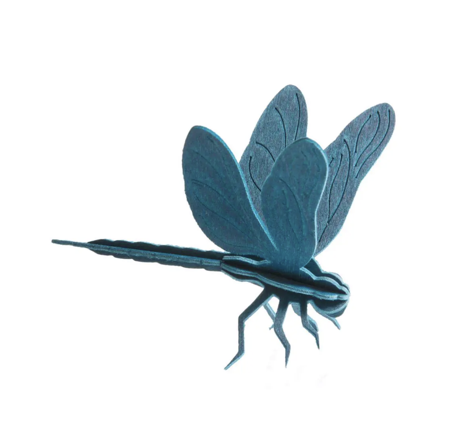 3D Wooden Dragonfly Decoration - Dark Blue