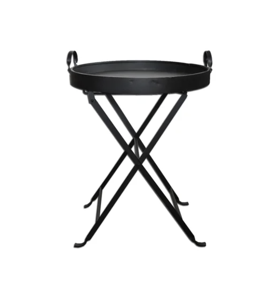 Black Iron Folding  Tray Table