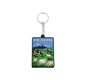 Silicone New Zealand Keyring - NZ Farming