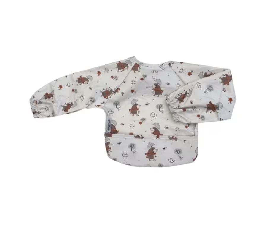 Nylon Small Long Sleeve Bib - Mr Hedgehog