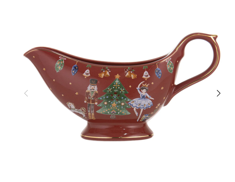 Christmas Wonderland Burgundy Gravy Boat