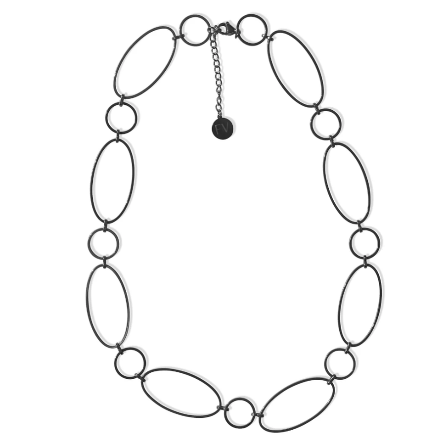 Steel Me Black Super Link Short Necklace