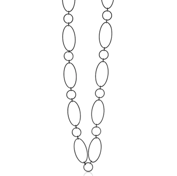 Steel Me Black Super Link Long Necklace