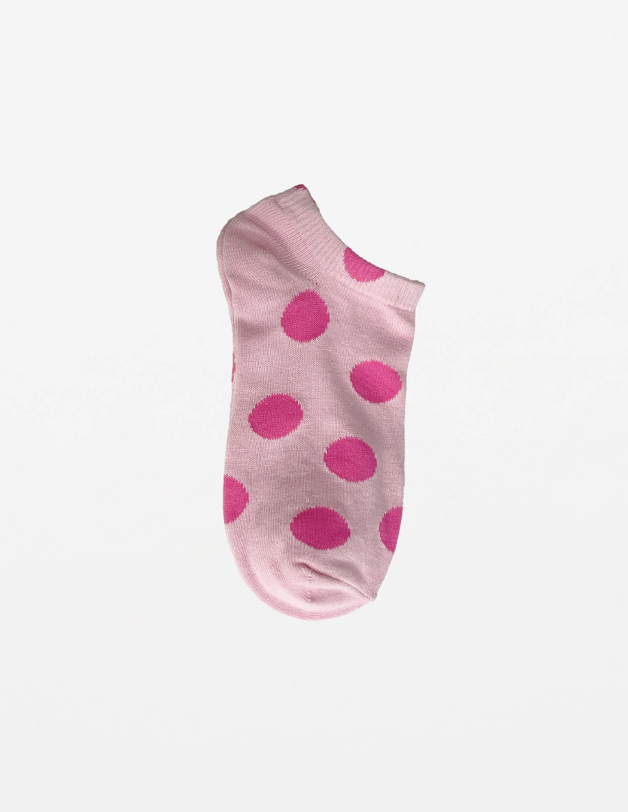 Sock - Blush with Fuchsia Dots