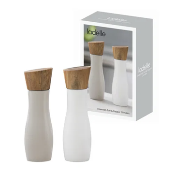 Essentials White/Stone Salt+Pepper Grinders