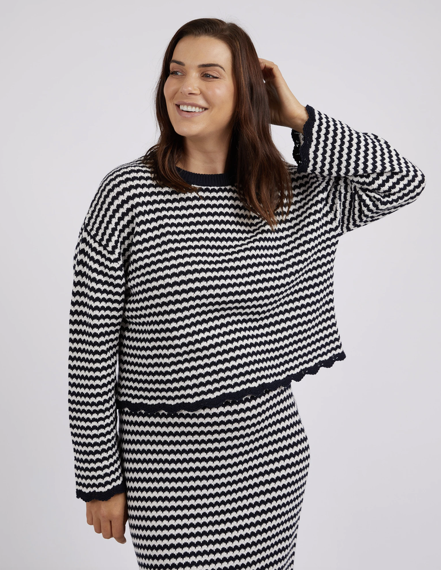 Rosie Stripe Knit - Navy/White