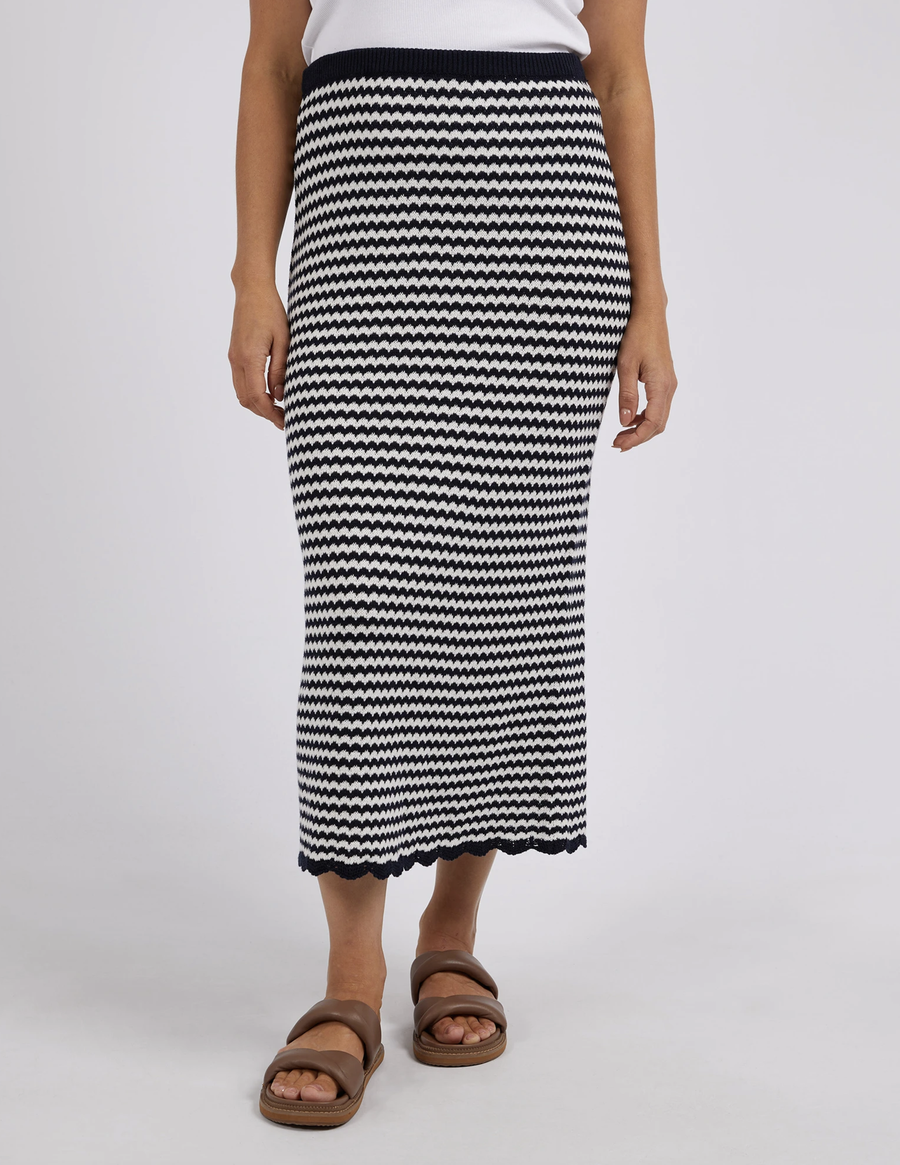 Rosie Stripe Skirt - Navy/White