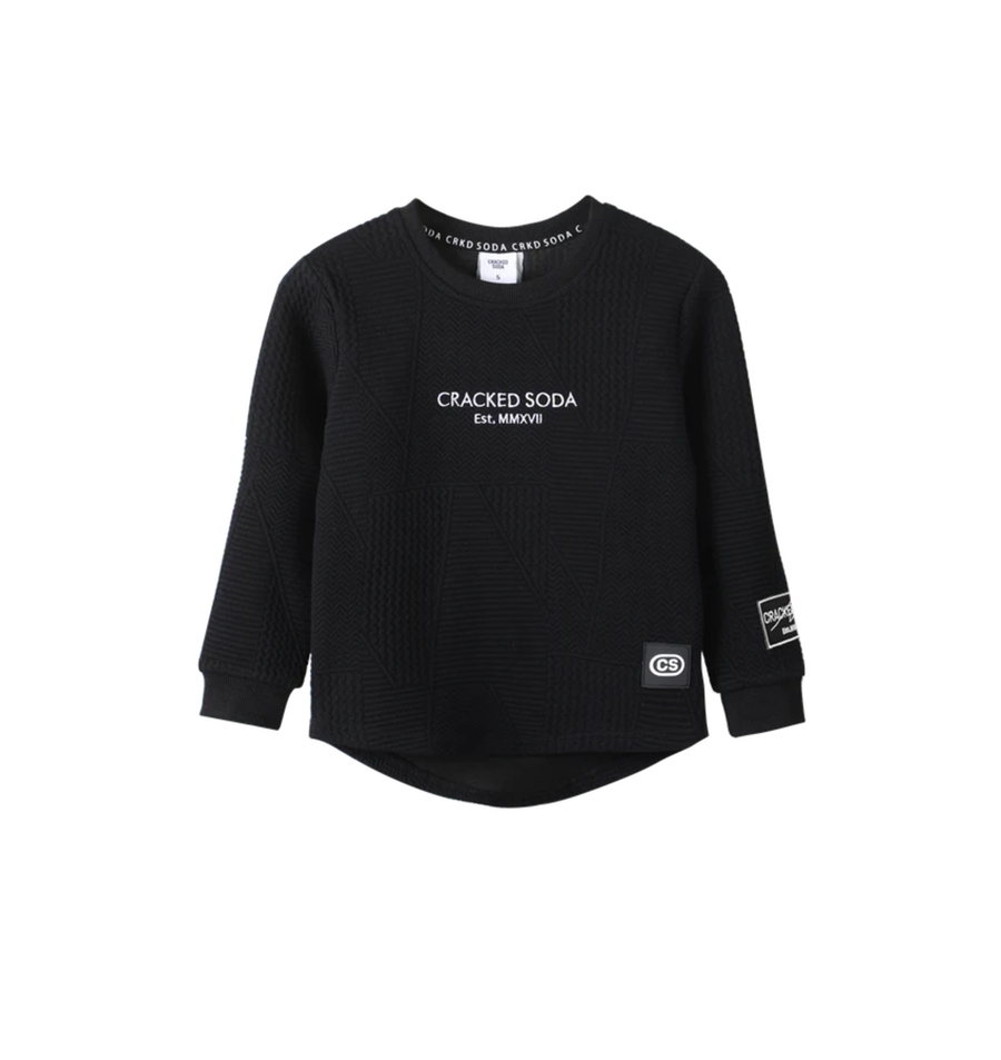 Asher Textured Crew - Black