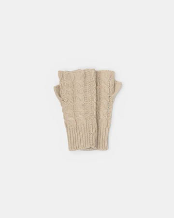 Harlow Fingerless Wool Mix Gloves – Natural