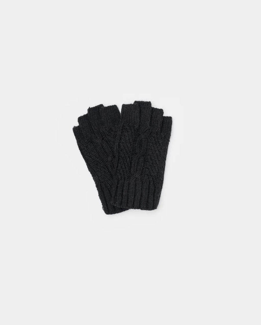 Erica Fingerless Wool Mix Gloves – Navy