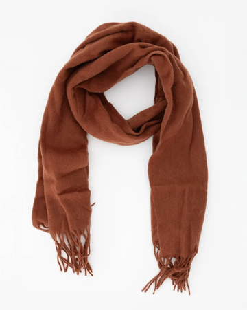 Lucie 100% Wool Scarf – Rust