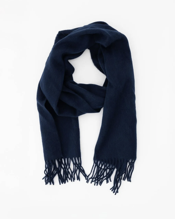 Lucie 100% Wool Scarf – Navy