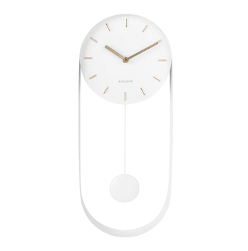 Charm Pendulum Clock - White