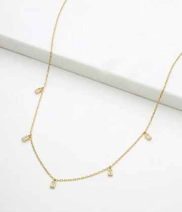 Baguette Mini Necklace - Gold