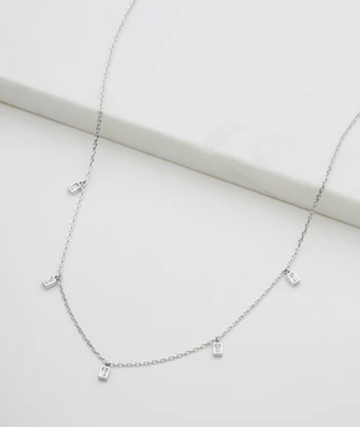 Baguette Mini Necklace - Silver