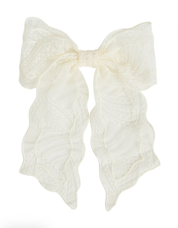 Eris Bow Clip - Ivory Lace