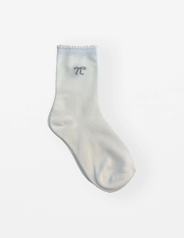 Socks - White with Silver Bow