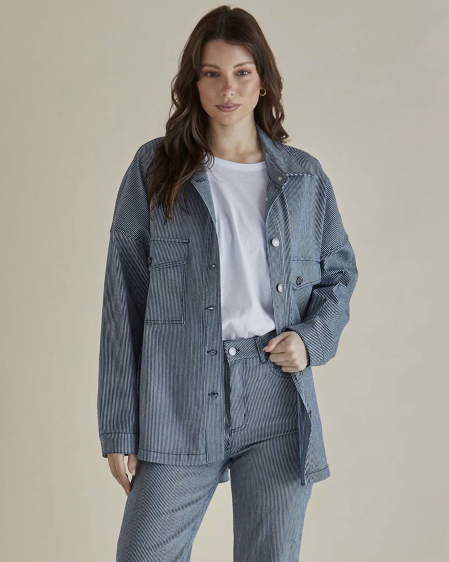 Cherry Denim Shirt - Pinstripe