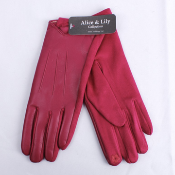 Faux Leather Glove Pink