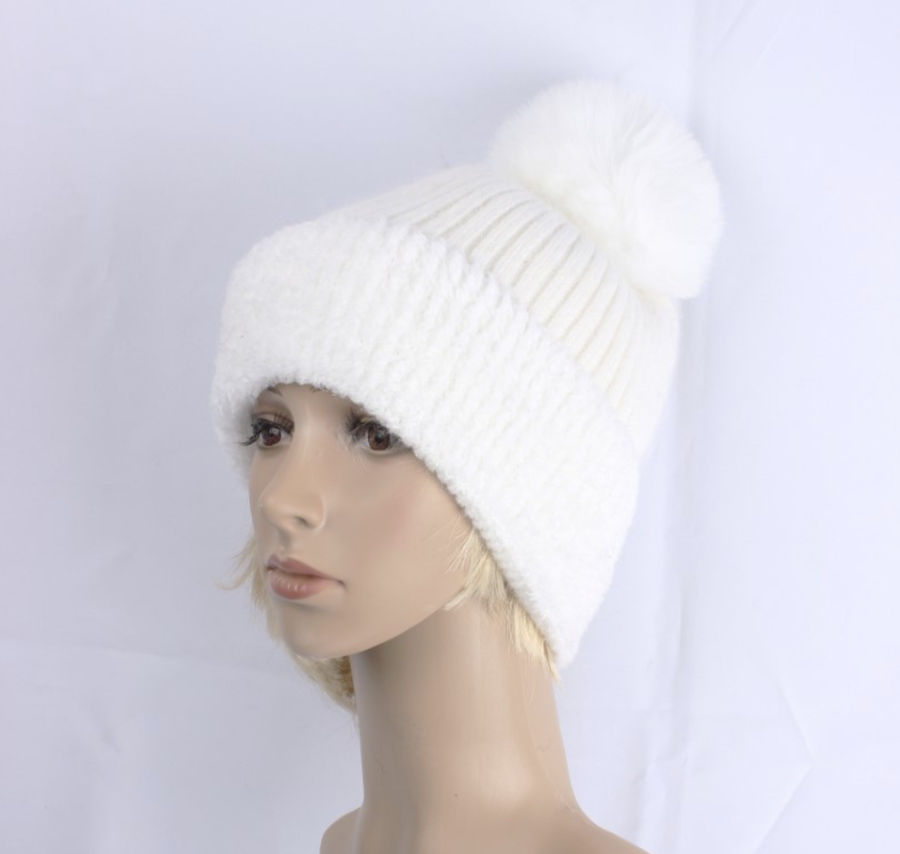 Angora Blend Beanie - White