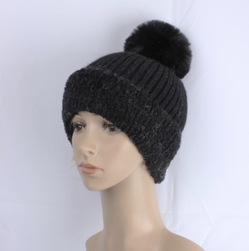 Angora Blend Beanie - Black