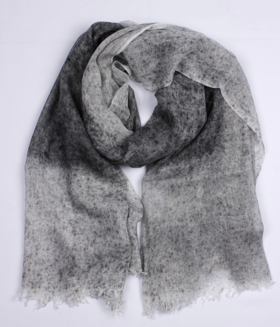 Two Tone Wool Blend Scarf - Black