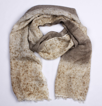 Two Tone Wool Blend Scarf - Natural