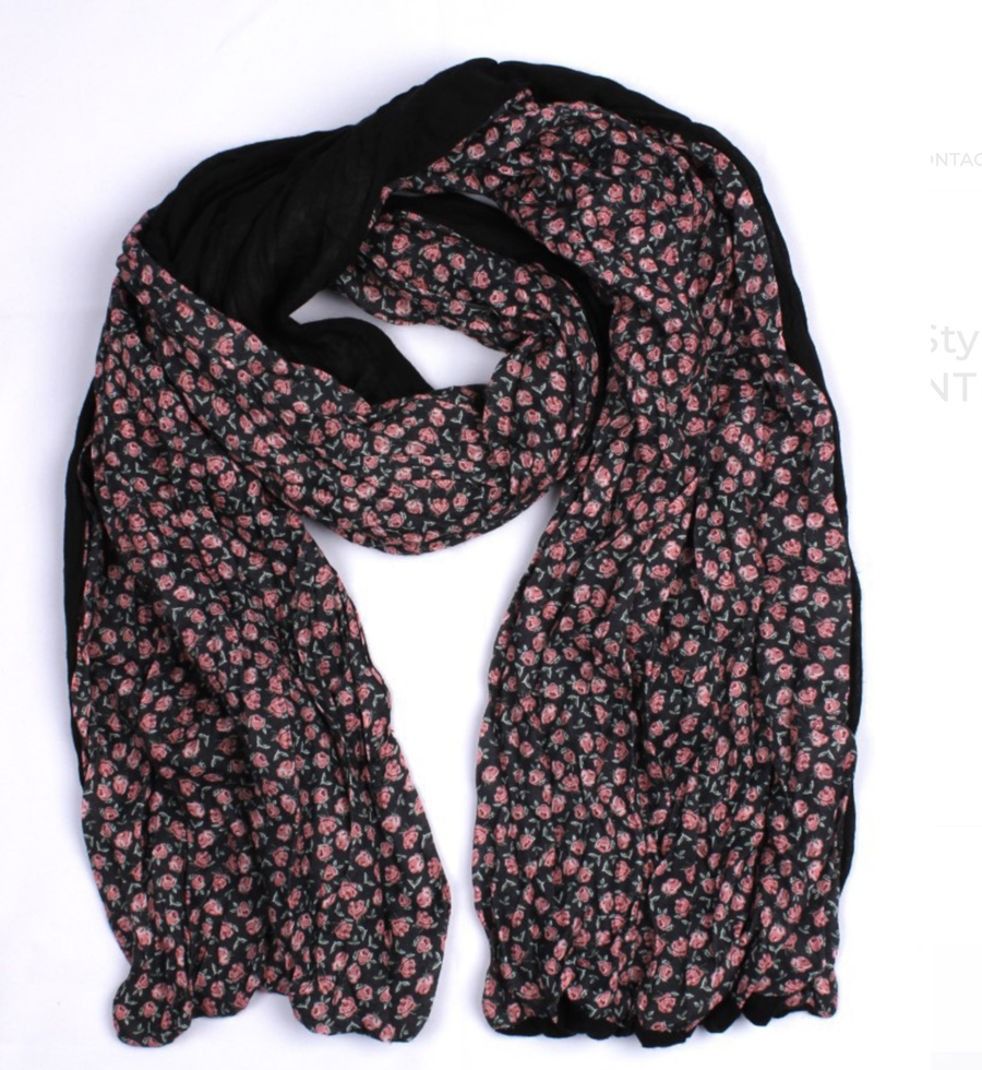 Ditzy Print Scarf - Black